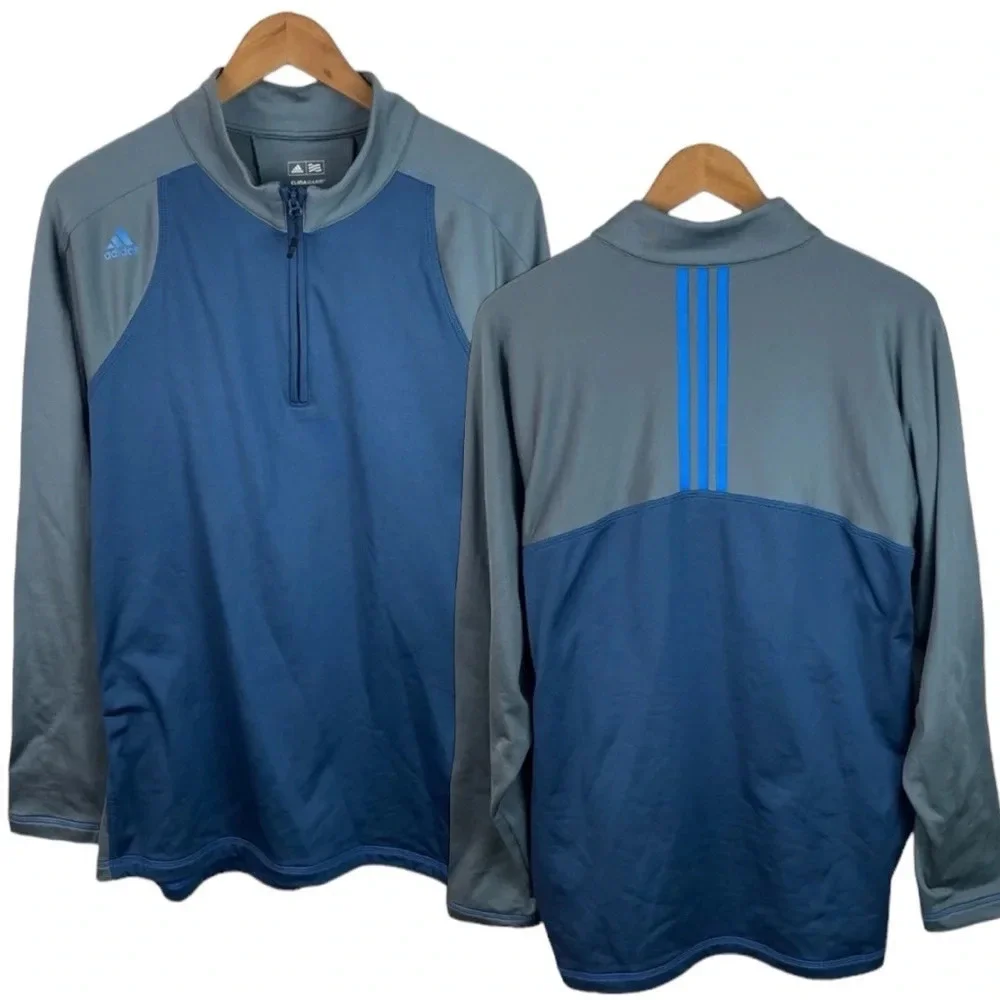B1 Mens Adidas Clima Warm Golf 1/4 Zip Performance Pullover Training Jacket L